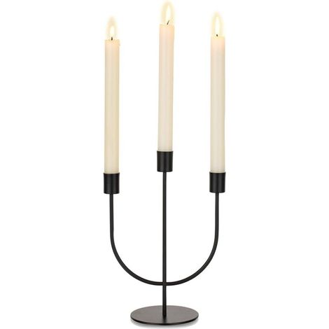 Goldener 3-armiger Kandelaber für Hochzeitsdekorationen – Moderne Kerzenhalter aus Metall, Dekorative Teelichthalter, Geschenk für Hochzeiten, Weihnachten, 2 Stück