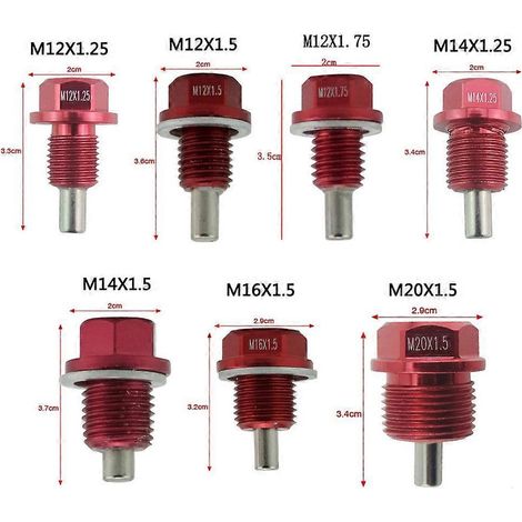 Vis de vidange d'huile magnétique M12x1,5 mm en acier inoxydable CNC avec rondelle - M161,5 - Violet (1/4)