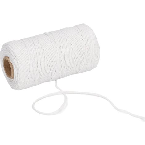 Corde macramé 2mm douce épaisse sans odeur coton recyclé blanc pour tassels DIY artisanat décoration maison jardin (1/5)