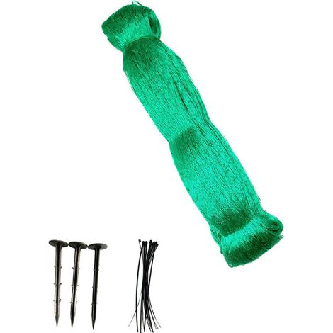 royaluxe -Filet anti-oiseaux avec 20 attaches de câble, filet de jardin en Nylon, maille anti-oiseaux, filet antiparasitaire pour légumes et fruits verts 4x5m (1/4)