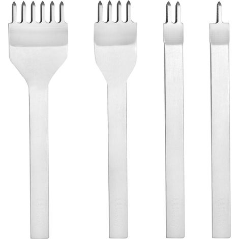 4-teiliges Lederhandwerkswerkzeug-Set mit 1/2/4/6 Zähnen für Leder, Diamant-Schnürsenkel-Nähwerkzeug (4 mm) (1/5)