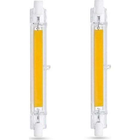 R7S 118 mm 10-W-LED-Lampe, Kaltweiß (6000 K), 1000 lm, entspricht einer 80-W-/100-W-Halogenlampe (R7S J118), dimmbar, schlanke COB-LED-Lampe (R7S 118 mm) für Wand-/Stehlampen, 2er-Pack (1/5)