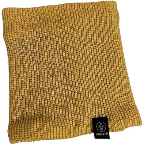 Cache-cou unisexe pour l'hiver, doublure peluche épaisse, élastique, idéal pour temps froid, extérieur et intérieur.-Yellow