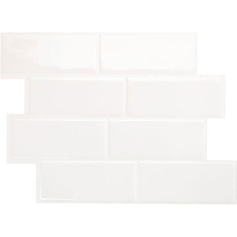Dosserets Blanc urbain - adhésifs - Effet porcelaine - 11,5" x 8,5" (paquet de 4) (1/5)