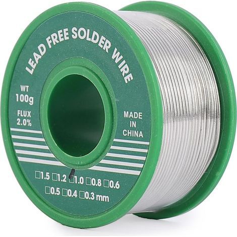 1mm Fil de Soudure Sans Plomb, 100g Fil étain Soudure, Mince à Noyau de Colophane, Sn99%, Bobine d'étain à Souder Avec Flux pour Soudure la électrique (1/5)