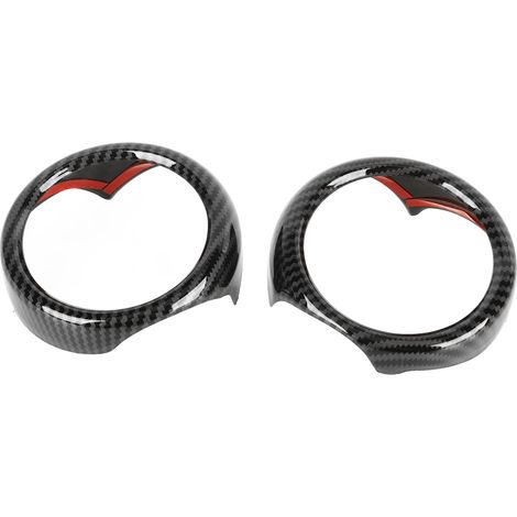 Copertura per anello di ventilazione auto, 2 pezzi, effetto fibra di carbonio, superficie liscia, antigraffio, ricambio per Clubvan R55 2006 – 2013.