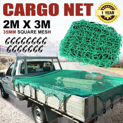 Filets de 2 x 3 m adaptés aux camions, remorques, chargements, bâches et filets antichute avec cordes élastiques fixes. (1/5)