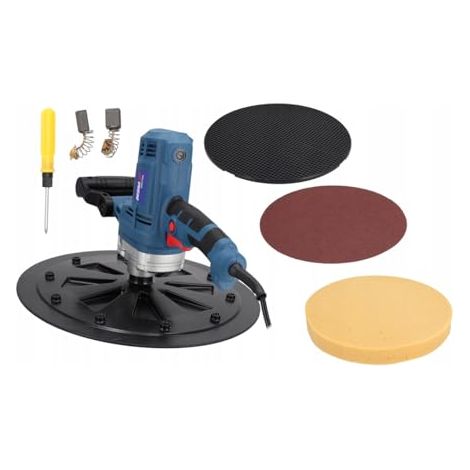 DEDRA Máquina de limpieza de enlucido fuerte 750 W, 375 mm, esponja, papel, plato de lijado, cable largo 5 m, 110 RPM, peso 5,7 kg, cambio de disco fácil y rápido