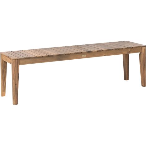 Garden Bench Light Brown Certified Acacia Wood 155 cm Rectangular Top Rustic Style Outdoor CHIOGGIA (1/5)
