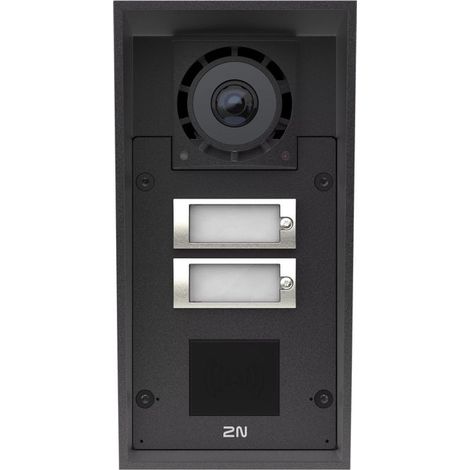 2N 9151302CR IP Force 2.0 Videocitofono IP 2 Pulsanti Telecamera 5 MP Lettore RFID IP69 IK10 colore Nero
