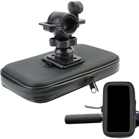 Support de téléphone pour guidon, support de téléphone pour scooter, support de téléphone portable monté sur guidon, support de téléphone pour moto, support de téléphone rotatif avec sac étanche pour (1/5)