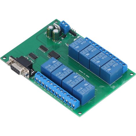 8-Kanal-12-V-DC-RS232-Relaismodul N223B08, serielle Schaltplatine ohne Gehäuse, Fernbedienung mit LED (1/5)