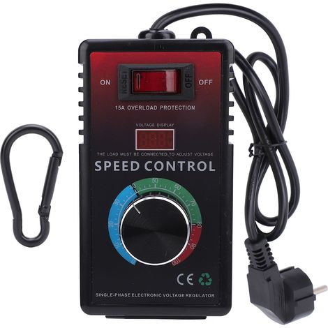 Régulateur de tension électronique avec interrupteur 15A, protection contre les surcharges, contrôleur de vitesse pour ventilateur, meuleuse d'angle, souffleur (1/5)