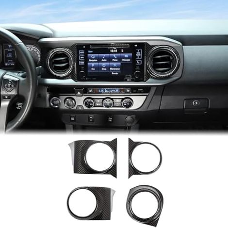 Aunginsy Anneau de sortie de climatisation pour console centrale compatible avec Toyota Tacoma 2016-2023 - Anneau de ventilation latérale de la console centrale - Cadre décoratif - Accessoires ABS (1/5)