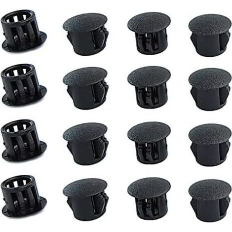20 Pièces 12mm Bouchons en Plastique Rond, Cache Trou Meuble, Cache Trou Plastique, Noir, Bouchon de Trou de Percage pour Verrouillage Trou Meubles (1/4)