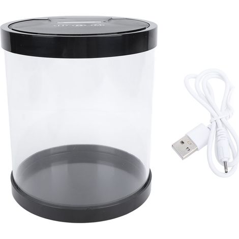 boîte de rangement-Boîte de sécurité à timer avec serrure électronique - Conteneur multifonction plastique noir pour téléphone, clés, bijoux (1/5)