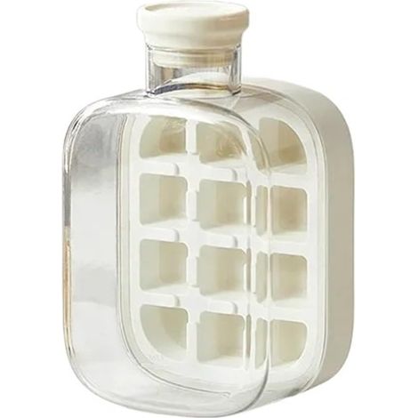 Machine à glaçons 2 en 1, 500 ml, 800 ml, portable, avec grilles 18/12, bacs à glaçons plats en silicone sans(White,S)