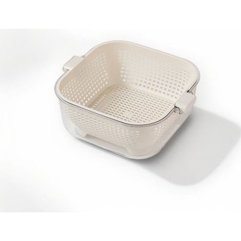 Panier de cuisine avec double égouttoir - Passoire - Tamis - Panier à légumes - Panier à tamis - Panier à fruits - Panier à légumes (1/5)
