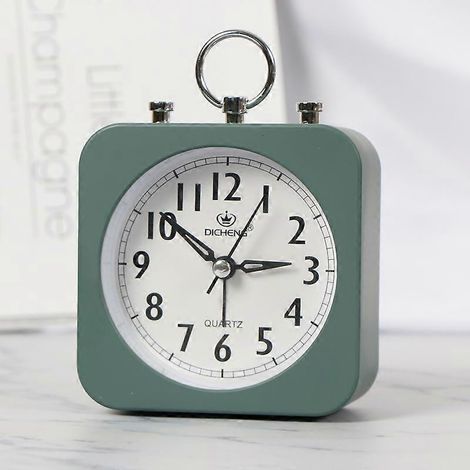 Mini réveil silencieux pour les personnes paresseuses, idéal pour le bureau et la maison, vert. (1/4)