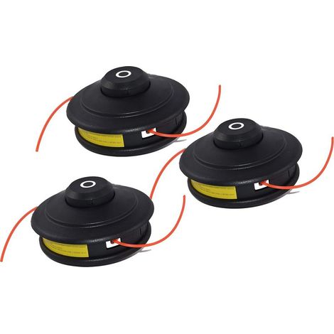 Lot de 3 têtes à double fil à avance automatique pour débroussailleuse Fuxtec - Conception robuste pour une coupe efficace - à installer et à utiliser. (1/5)