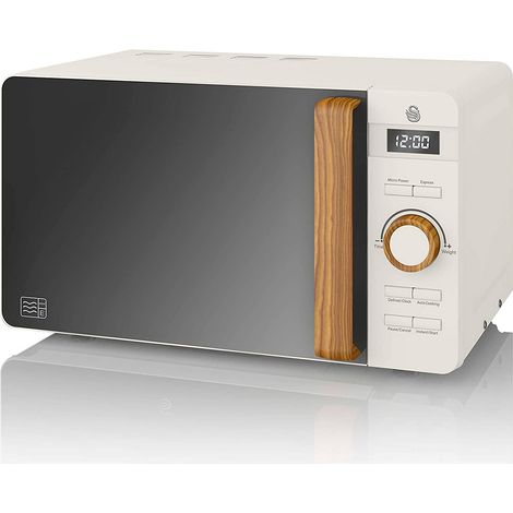 SWAN SM22036WHTNEUN Micro-ondes Digital 20L Design Moderne Nordic 800W Blanc