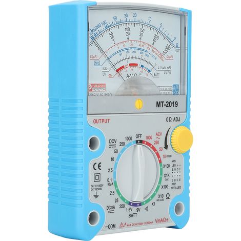 Multimètre à pointeur, protection contre surcharge, boîtier ABS, haute précision, testeur universel de batterie, mesure sensible (1/5)
