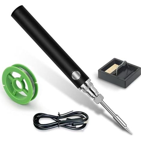 Portable USB Soldering Iron Soldering Kit with Adjustable Temperature 626-842°F 3 Levels Fast Heating and Soldering Tips for Electronic Repair, PCB and DIY Work (1/5)