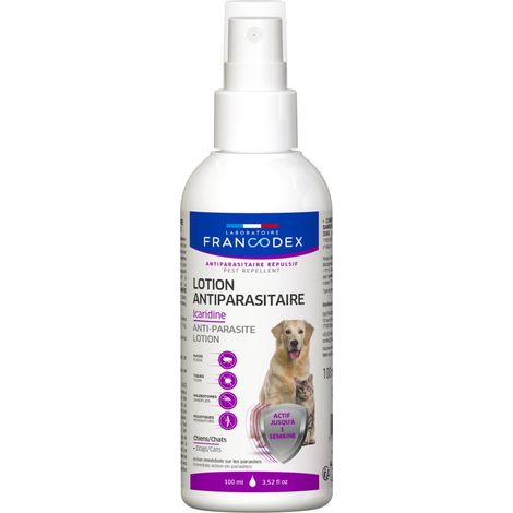 Lotion Antiparasitaire Icaridine 100 ml pour chat et chien - Francodex (1/2)