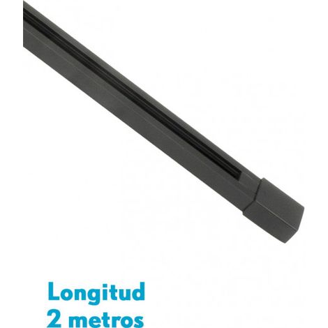Pindal Strahlerschiene schwarz 2m 2 Drähte 2x200x3,5 cm