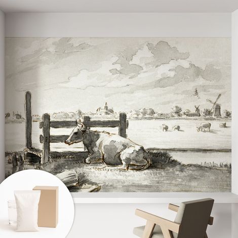 Tapete Vliestapete mit Kleber- abwaschbar - Raumgestaltung Schlafzimmer Wohnzimmer Tapete Ländliche Idylle 152x104 cm (1/5)