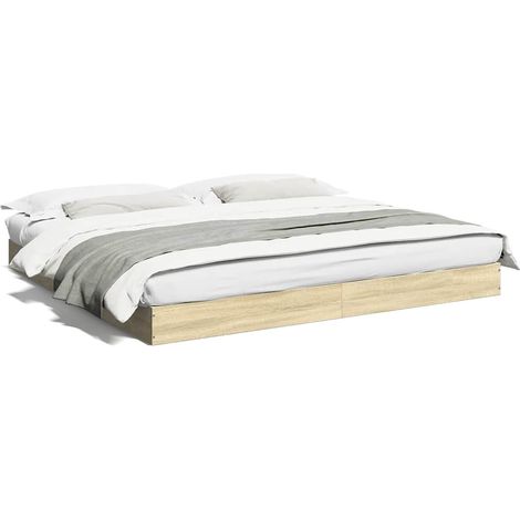 Maison Exclusive - Bettgestell ohne Matratze Sonoma-Eiche 180x200