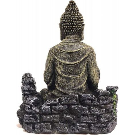 Statue Bouddha - Décoration Aquarium Résine - Pour Eau Douce et Eau Salée - 14 x 7 x 17,5 cm - 1 Pièce (1/5)