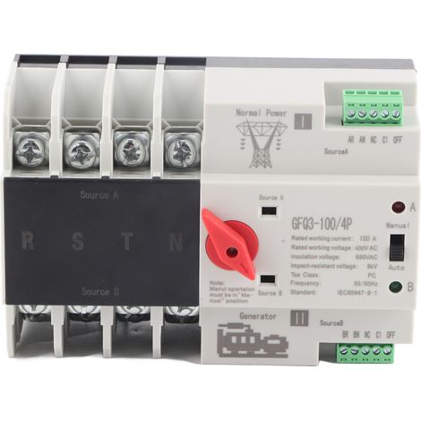 Interrupteur de Transfert Automatique 4P Double Alimentation 400V AC pour Générateur - Changement Milliseconde (1/5)