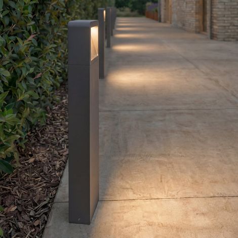 [NEUWERTIG] B-Ware Lucande Wegeleuchte Gartenleuchte Leya LED Pollerleuchte anthrazit 65cm IP54 (1/2)