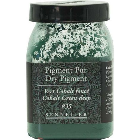 Pigment en poudre - Sennelier - Vert Cobalt Foncé - Pot de 200 ml (1/2)