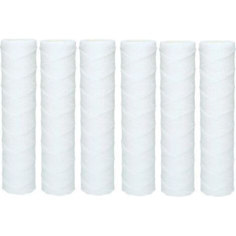 6x Cartouche Sédiment Bobinée pour l'osmose inverse, l'eau alimentée par le pôle et la filtration des particules - 50 microns