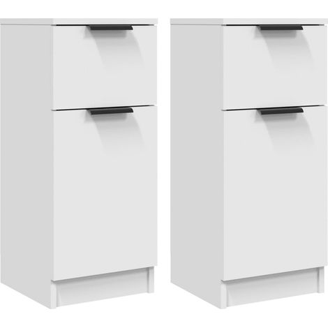 Aparadores 2 uds madera contrachapada blanco 30x30x70 cm vidaXL