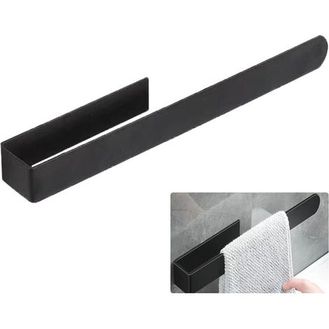 Porte-serviettes sans perçage - Porte-serviettes - Porte-serviettes auto-adhésif - 37 x 5 x 4,1 cm - Acier inoxydable brossé - Dos auto-adhésif - Installation facile (1/5)