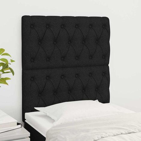 vidaXL Cabeceros 2 unidades tela negro 80x7x78/88 cm (1/5)