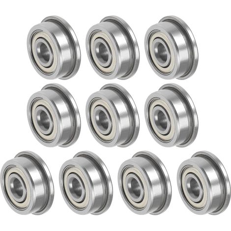 F623ZZ Flange Ball Bearing x 10pcs Chrome Steel Double Shielded for Mechanical Equipment and Household Appliances, [ID 3mm x OD 10mm x T 4mm] (1/5)