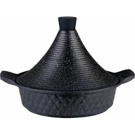 Baumalu Tajine 28 cm schwarz gesprenkelt Aluminium