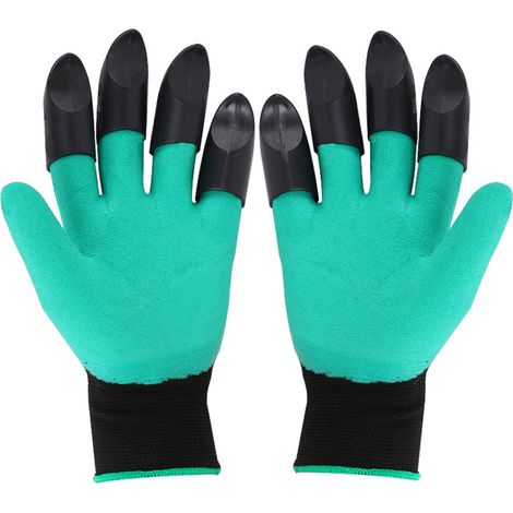 1 par de guantes de jardinería con garras, impermeables y transpirables, para trabajar la tierra y cavar de forma rápida y sencilla. (1/5)