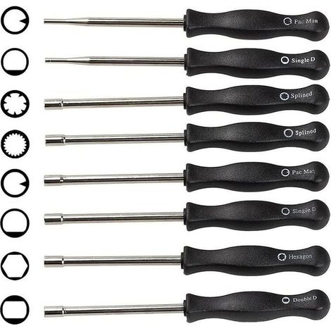 Juego de 8 destornilladores para ajuste de carburador – Acero inoxidable – Diseño ergonómico – Compatible con motores de 2 tiempos – Kit completo (1/5)