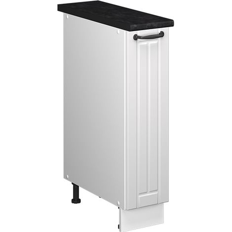 Armadio cucina dispensa alto Fame-Line, Bianco rustico/Bianco, 20 cm, PL Antracite, Vicco