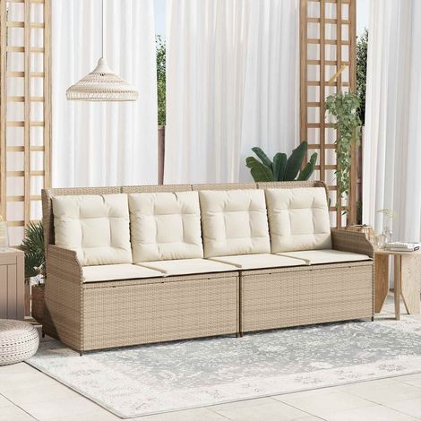 Gartenbank Beige Poly-Rattan