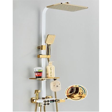 Ensemble de douche mitigeur thermostatique intelli Ensemble de douche pluie à affichage numérique LED, robinet de douche thermostatique eau chaude et froide de luxe, douches for salle de bain ( Color (1/5)