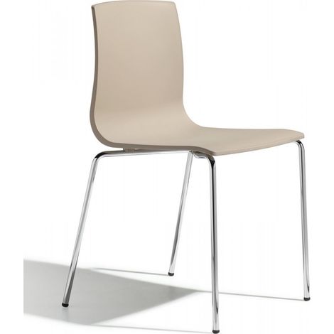 SEDIA ALICE confezione da 4 pezzi Tortora/ gambe Acciaio Cromato (1/4)
