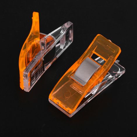 20 pinces en plastique, adaptées au quilting, à la couture, au tricot, à la reliure de tissus et à la couture (orange).