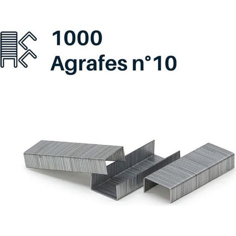 Pack agrafeuse n°10 avec 1000 incluses,agrafeuse compacte 15 feuilles,avec te agrafe,Bureau No 10 + 1000 agr. (1/5)