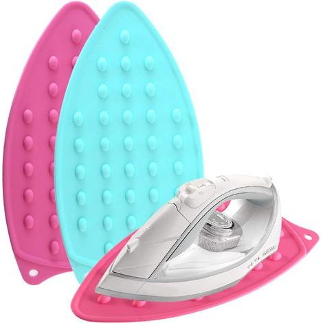 Set mit 2 Silikon-Fußstützen für Bügelbretter, perfekt geeignet für hitzebeständige Bügelbrettmatten - Hitzebeständig und universell (Mintgrün + Rosa) (1/5)